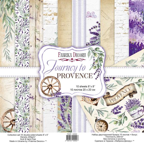 Набір двостороннього паперу 20х20см Fabrika Decoru "Journey to Provence" 10 листів FDSP-02092