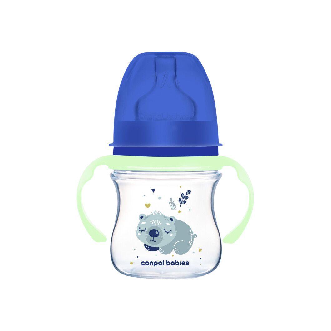 Пляшка антиколікова з широким отвором 120 мл Easystart Sleepy Koala - блакитна 35/236 Canpol babies