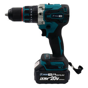 Акумуляторний шурупокрут PROFI-TEC DHP485BL POWERLine (2×PT2040 (4.0 А·год), зарядний пристрій), фото 2