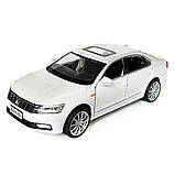 Машинка металева Volkswagen Passat 330 TSI Фольксваген пассат білий 1:32 світло звук відкриваються двері баг капот резинові колеса, фото 3