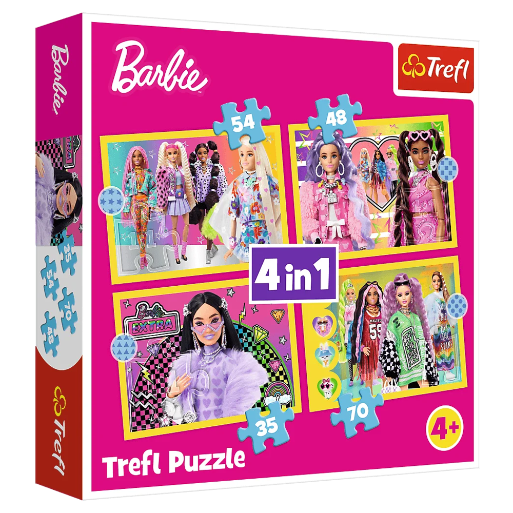 Пазл 4 в 1 "Веселий світ Барбі", 35-48-54-70 елементів Trefl (5900511346268)
