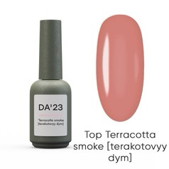 DA23 ТОП ДЛЯ НІГТІВ РОЖЕВИЙ TERRACOTTA SMOKE (TERAKOTOVY DYM) 14 МЛ, фото 1