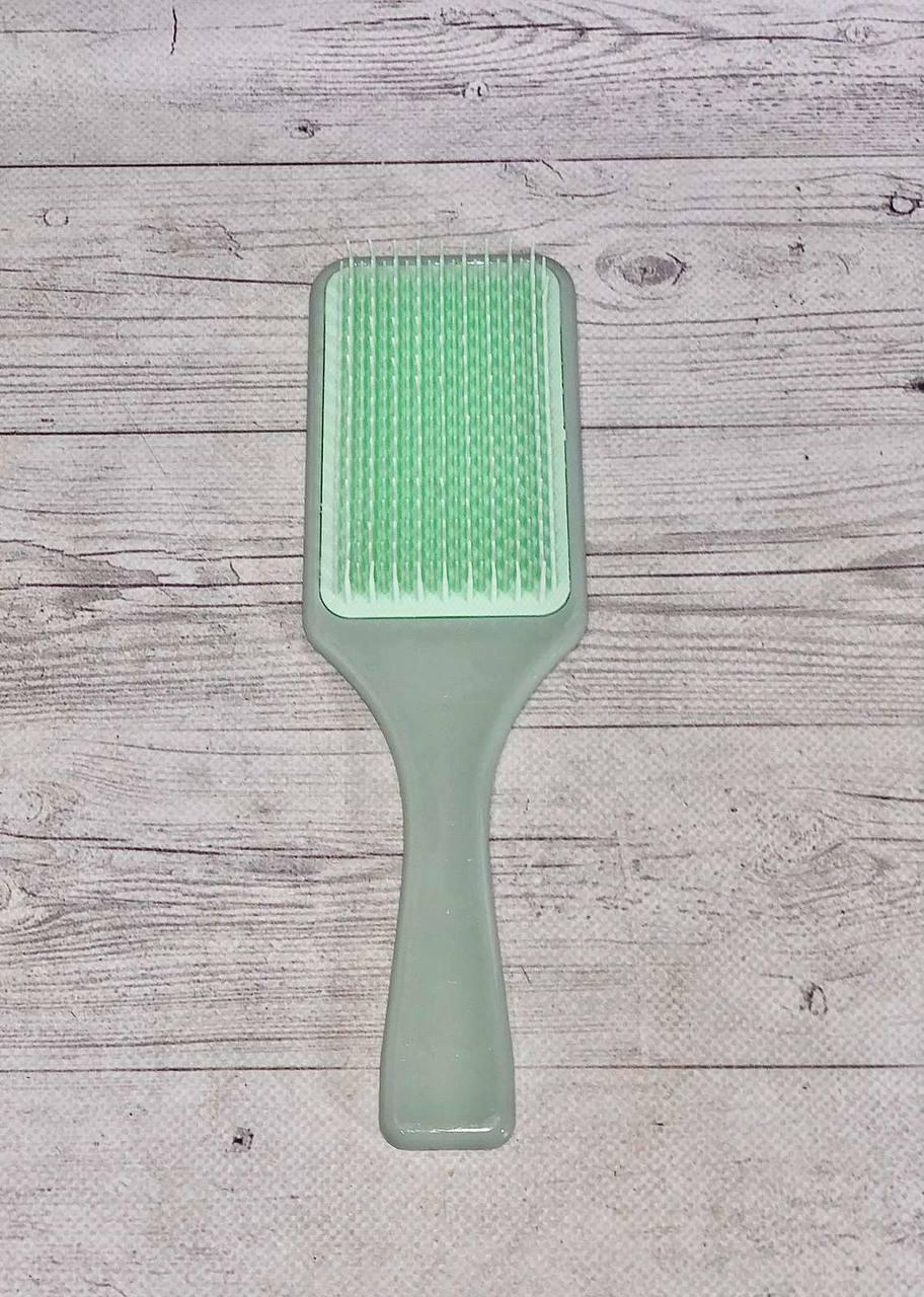 Расческа массажная для волос с силиконовыми зубчиками 999B (Зеленая)