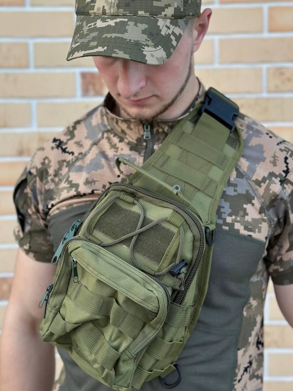 Военная барсетка олива с системой молли мужская сумка через плечо с ...