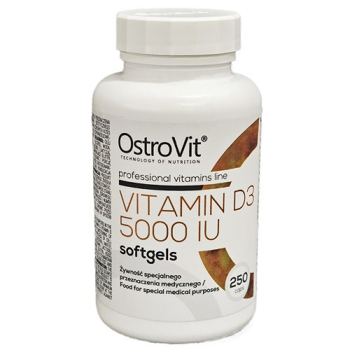 Вітаміни OstroVit Vitamin D3 5000 IU (250 капсул.)