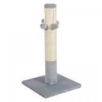 Дряпка Природа Д04 стовпчик з чотирма бубонами, сіра, 36х36х67 см