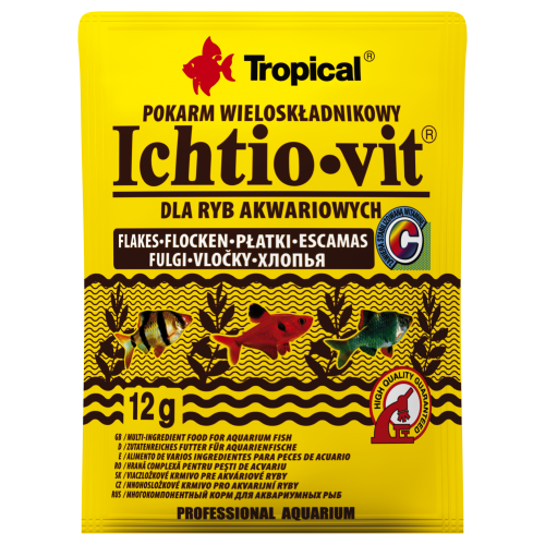 Сухий корм Tropical Ichtio-Vit для всіх акваріумних риб, 12 г (пластівці)