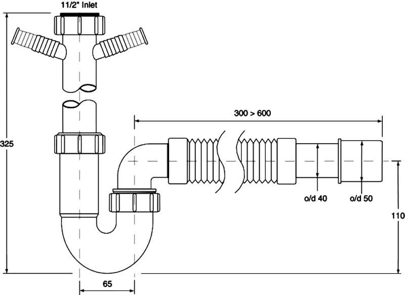 Сифон для кухонной мойки ТМ McAlpine HC7-CCFL + CWS70-CB слив клик/клак - фото 3 - id-p416111110