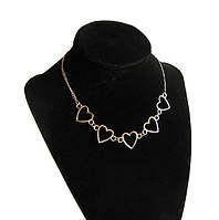 Ланцюжок на шию Сердечка сріблястий
