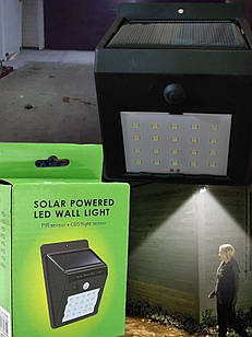 Вуличний настінний ліхтар LED на сонячній батареї, вуличний світильник для освітлення території