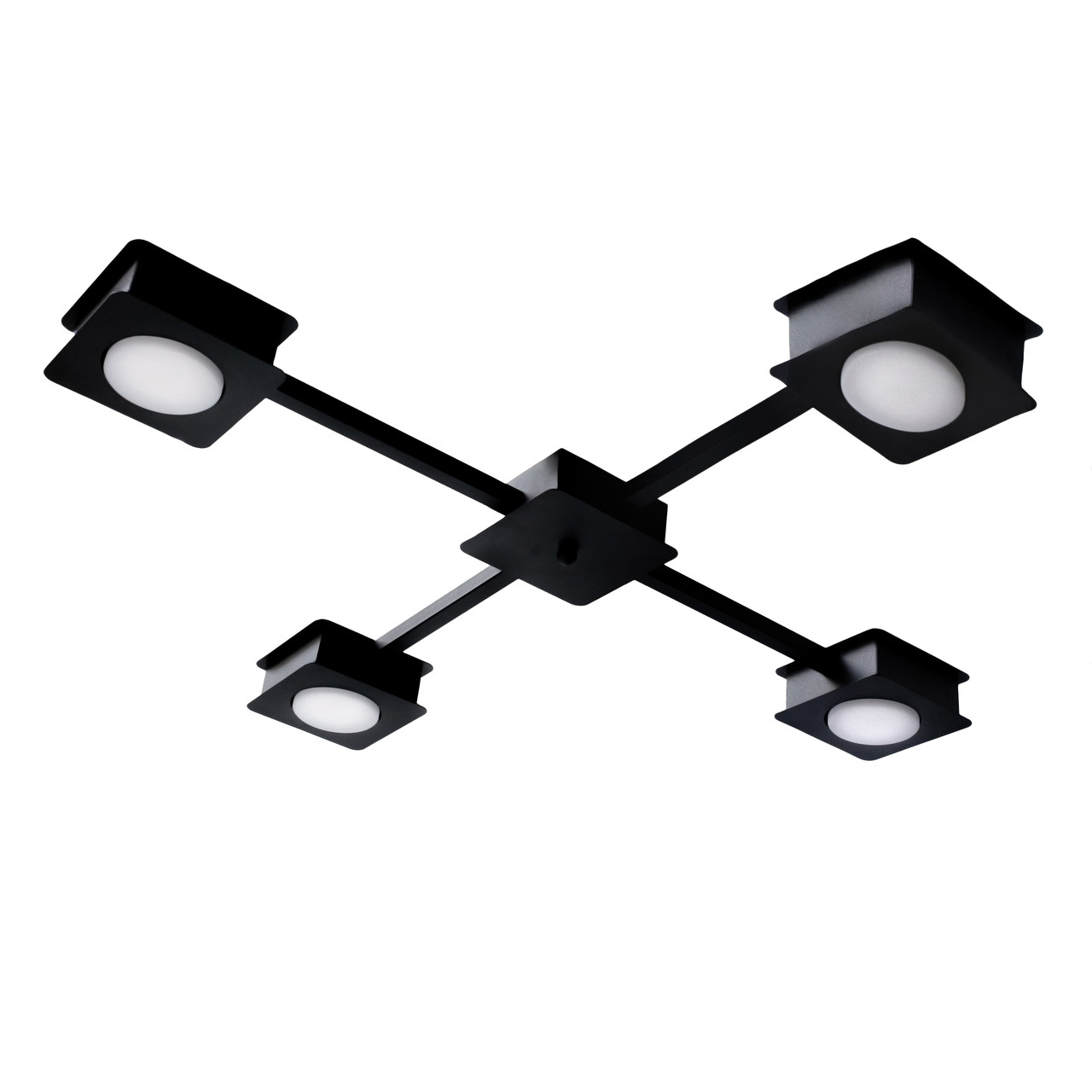 Люстра стельова MSK Electric Space на чотири плафони під лампи GX53 чорна NL 12040-4 BK