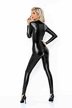 Комбінезон з мокрим ефектом Noir Handmade F293 Powerwetlook catsuit with front zipper, L, фото 3