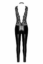 Комбінезон Noir Handmade F298 Libido, XL, під латекс, мереживний верх, чокер, знімне намисто, доступ, фото 5