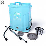 Обприскувач акумуляторний JANSVARKA-12(А) 12 л 12В з розсувною вудкою 115 см і комплектом насадок, фото 6