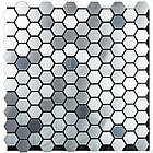 Самоклеюча алюмінієва плитка 300х300х3мм Срібна мозаїка із дзеркальними вставками SW-00001928