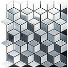 Самоклеюча алюмінієва плитка ромби срібло 300х300х3мм SW-00001933