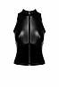 Топ Noir Handmade F324 Glam, L, black, халтер, на блискавці, вінілові вставки, комір-стійка, фото 6