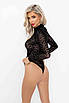 Боди Noir Handmade F287 Leopard flock bodysuit with long sleeves - S KW, фото 4