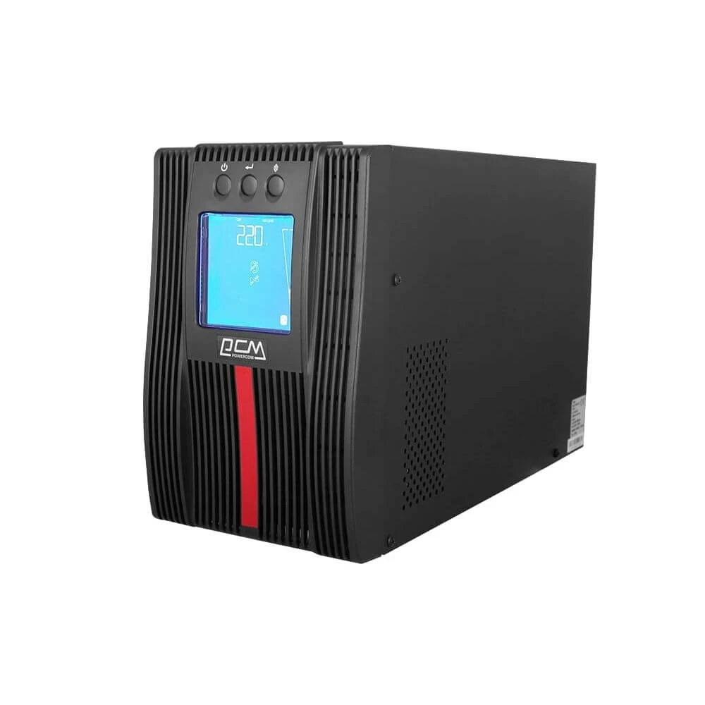 Джерело безперебійного живлення Powercom MAC-1000 Schuko 1000ВА / 1000 Вт онлайн із чистою синусоїдою