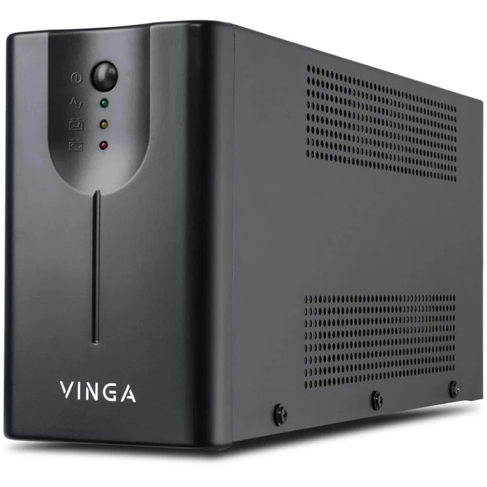 Джерело безперебійного живлення Vinga VPE-800MU 800ВА/480 Вт з LED-індикацією з USB у металевому корпусі