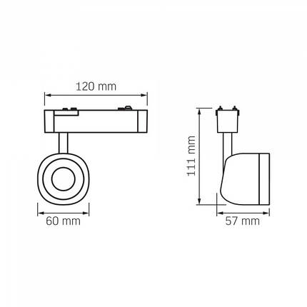 LED Світильник трековий VIDEX LA76B 8.5W 4000K 48V Black, фото 3