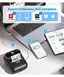 Принтер для термоетикеток Label Maker Phomemo M110 портативний (45603B-E) Сірий, фото 5