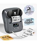 Принтер для термоетикеток Label Maker Phomemo M110 портативний (45603B-E) Сірий, фото 7