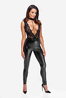 Комбинезон Noir Handmade F298 Libido Deep-V catsuit with collar and pearl chain - 3XL Амур