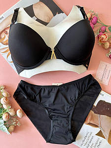 75/80/85В Чорний комплект жіночої білизни на чашку В
