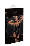 Боді Noir Handmade F244 Powerwetlook body with high cut bottom hem - S, фото 7