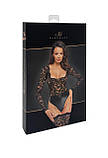 Боді Noir Handmade F296 Psyche bodysuit of lace and wetlook - S, фото 8