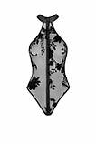 Боді Noir Handmade F314 Ego flocked mesh halter bodysuit - M, фото 5
