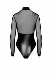 Боді Noir Handmade F321 Edge wetlook and mesh body with rings - S, фото 8