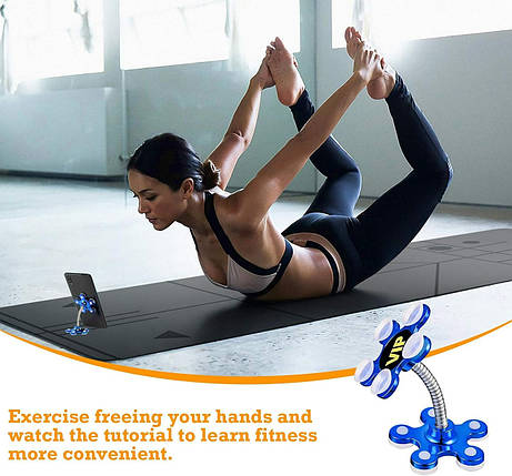 Двосторонній універсальний тримач для телефона на силіконовій липучці VIP Magic Support Синій, фото 2