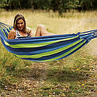 Гамак підвісний без планки 1200х100 см для пікніка Голубий Гавайський гамак Класичний тканинний гамак, фото 2