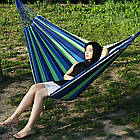 Гамак підвісний без планки 1200х100 см для пікніка Голубий Гавайський гамак Класичний тканинний гамак, фото 4