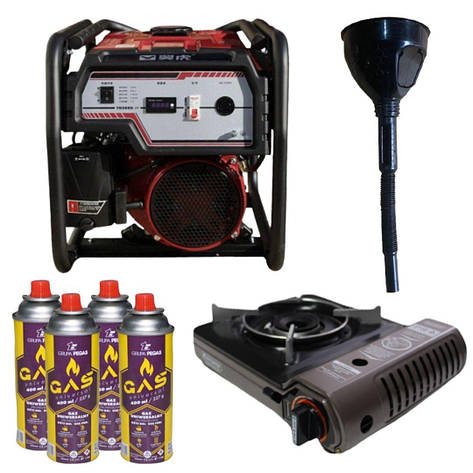 Бензиновий генератор EF Power YH3600-IV + газова плитка Orcamp CK-505 + 4 газових картриджа 400 мл, фото 1