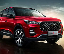 Дефлектори вікон (вітровики) з хромом молдингом Chery Tiggo 7/7pro 2020- (Uncle/Тайвань)