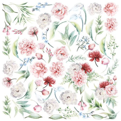 Лист з картками для вирізання 20 см x 20см Fabrika Decoru "Peony Garden" FD02109F, фото 1