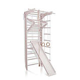 Шведська стінка з дерева 1-Lux 3-220 біла з дошкою для пресу, фото 3