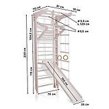 Шведська стінка з дерева 1-Lux 3-220 біла з дошкою для пресу, фото 2