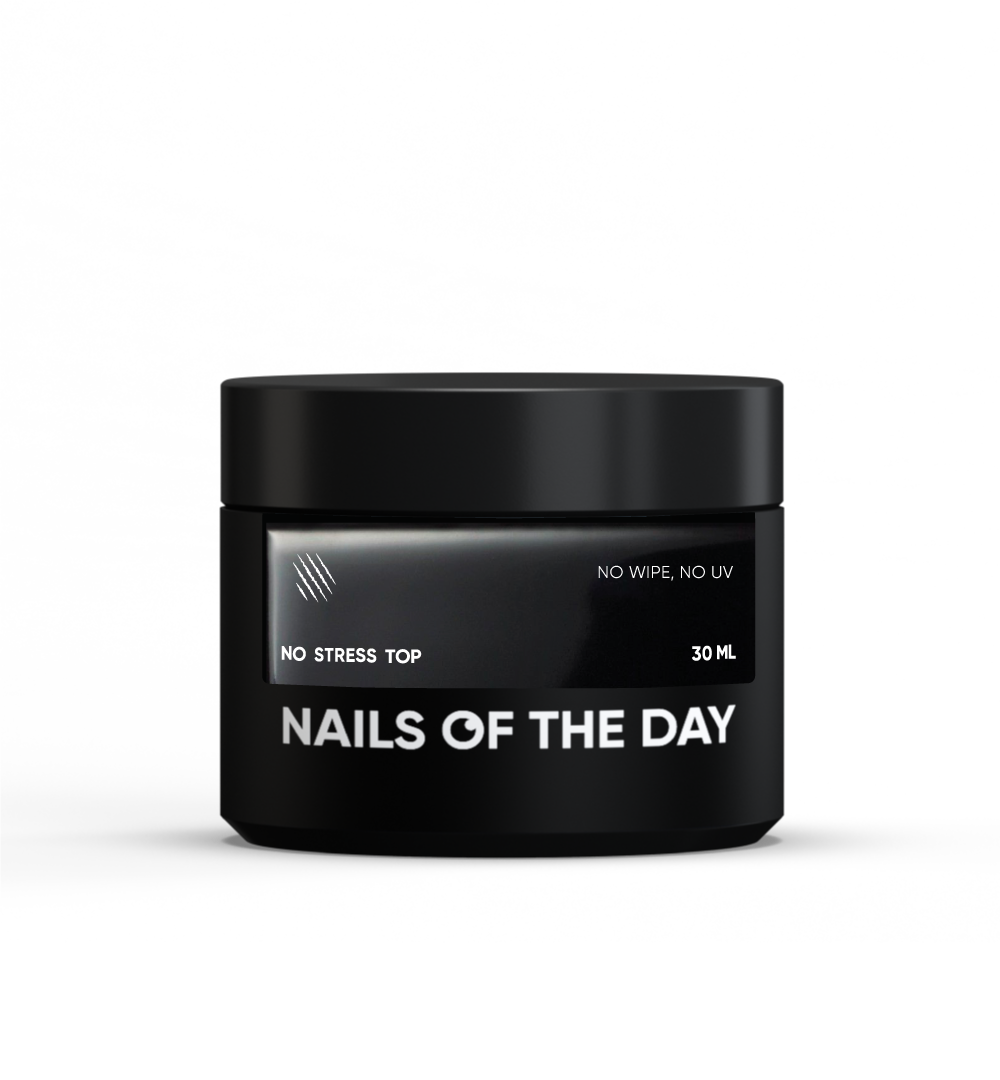 NAILSOFTHEDAY No stress top no wipe — глянцевий топ без липкого шару і без уф-фільтрів, топ АНТИЦАРАПКА, 30 мл, фото 1