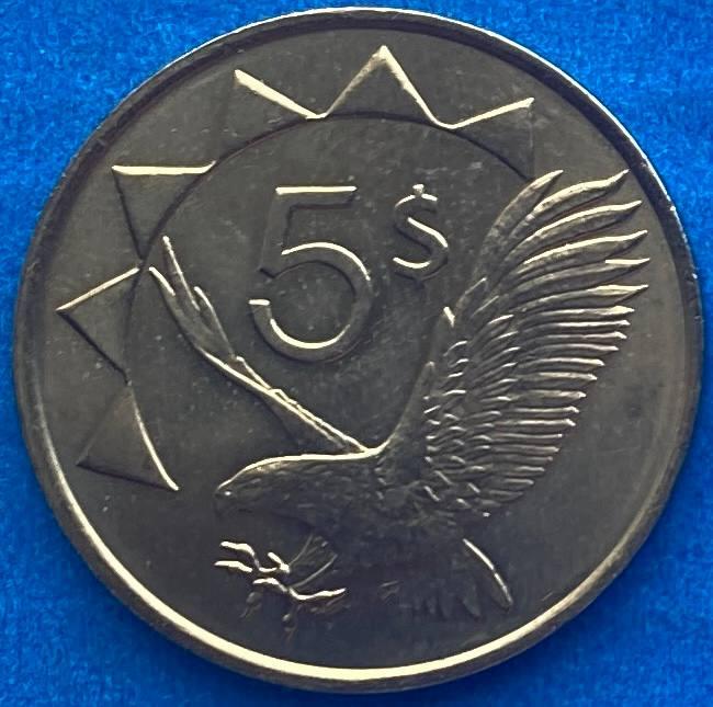 Монета Намібі 5 доларів 1993-2015 рр., фото 1