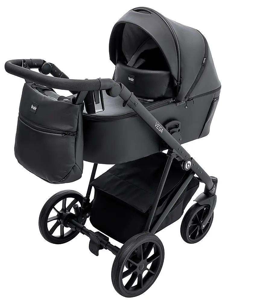 Коляска 2 в 1 Bair Vega ECO VE-12 чорна, фото 1