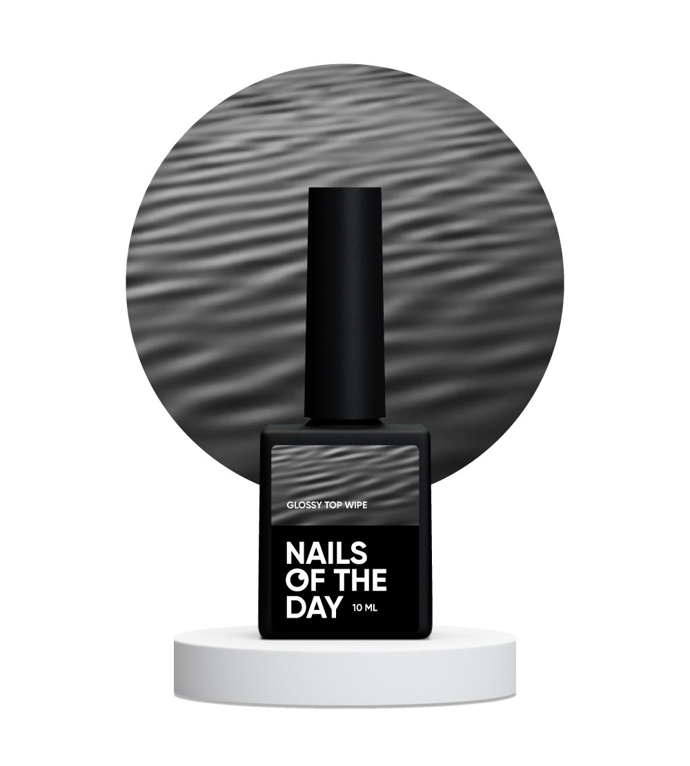 NAILSOFTHEDAY Glossy top wipe – глянцевий топ з липким шаром, без уф-фільтрів, 10 мл, фото 1