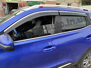 Дефлектори вікон (вітровики) з хромом молдингом Chery Tiggo 4 2017-2022 (Uncle/Тайвань)