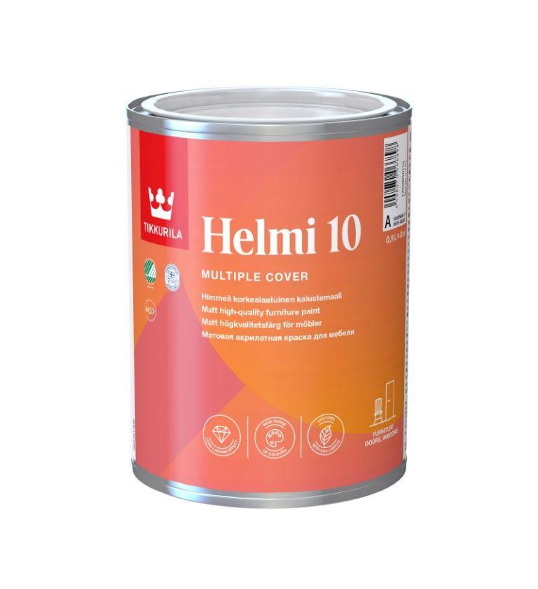 Tikkurila Helmi 10 - матова високоякісна фарба для меблів (База А), 0,9 л