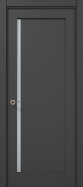 Двері міжкімнатні Папа Карло Millenium ML-61 Темно-сірий супермат (скло сатин), фото 1
