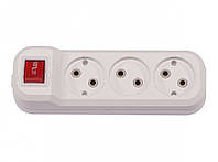 Колодка Luxel для подовження. 3 гнізда без заземлення. вимк. 7221