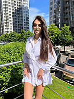 Стильна жіноча літня сорочка однотонна (Розмір 40,42,44), Біла